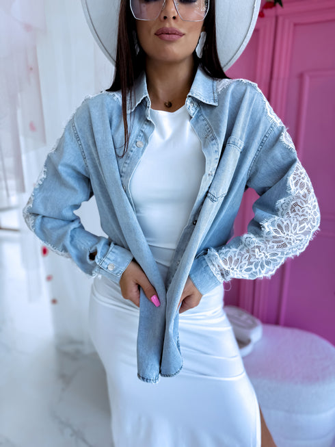 Džinsa krekls "SOFT LACE" D49 - GAIŠI ZILS