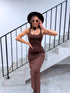 Облегающее платье "BACK REVEAL" VD2088 - CHOCO
