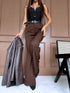 "GRACE LINE VS9006" fabric trousers - choco