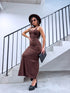 Облегающее платье "BACK REVEAL" VD2088 - CHOCO