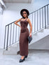 Облегающее платье "BACK REVEAL" VD2088 - CHOCO