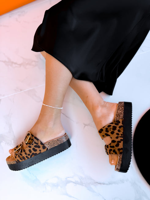 Slippers "CORK" PS32 - LEOPARD