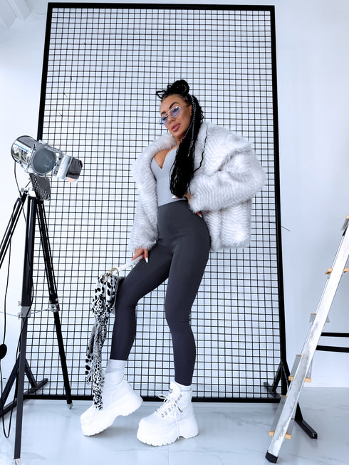 ТЕРМО леггинсы "PERFECT BODY LM819" - СЕРЫЕ ПРЕДЗАКАЗ