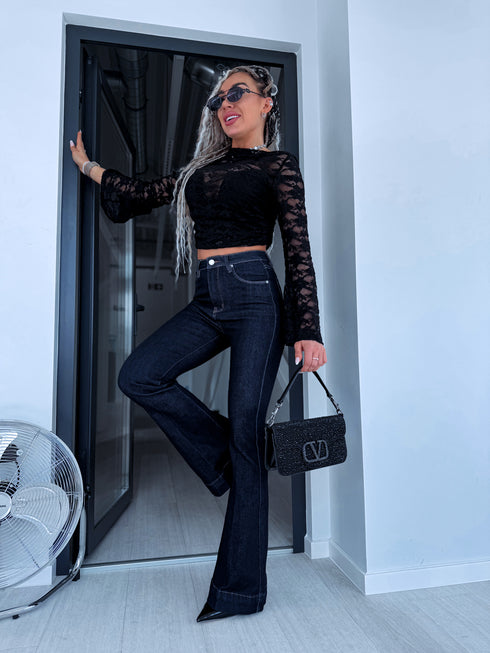 FLARED džinsa bikses "PURE NAVY BLUE" H3043