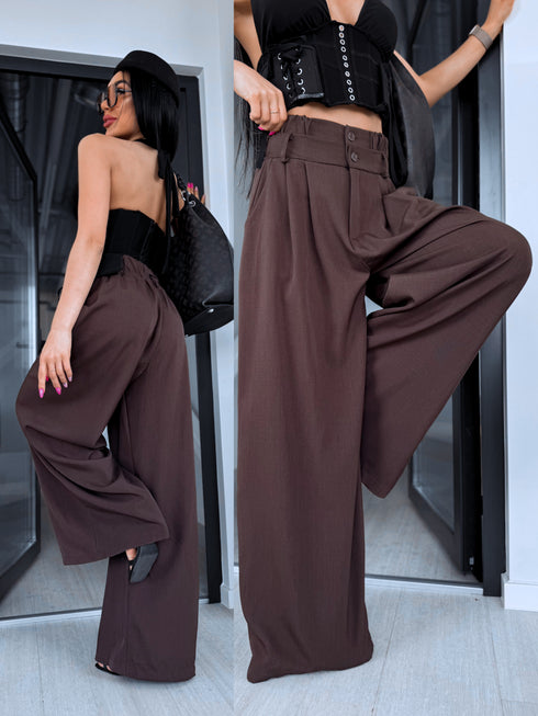 Fabric pants "AIR FLOW" 26155 - CHOCO