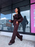 Вязаный комплект "WINTER SIGNAL 5170#" - ШОКОЛАДНЫЙ
