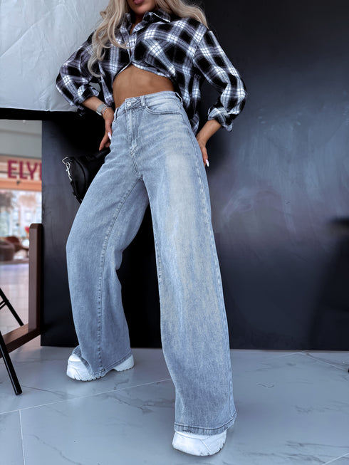 Gray denim pants "URBAN" T395-3