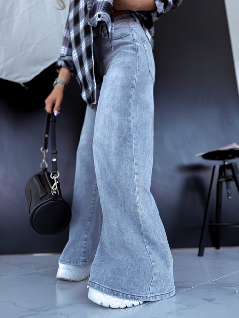 Gray denim pants "URBAN" T395-3