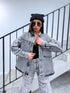 Джинсовая рубашка "GLINT DENIM" HM8631-2 - ТЕМНО-СЕРЫЙ
