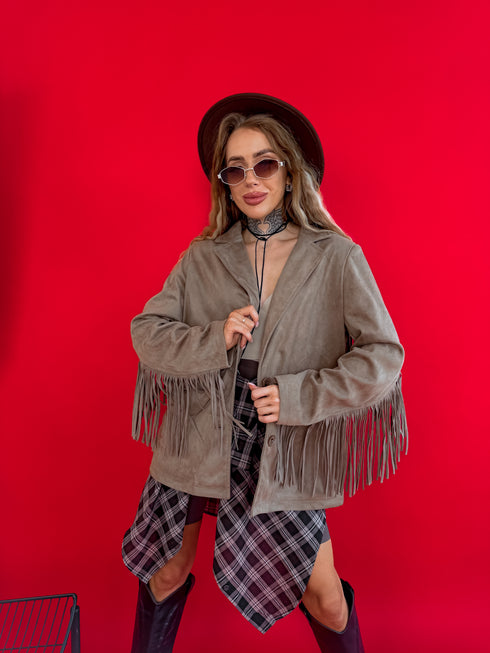 Замшевая куртка "CAMEL FL93" - карамельная