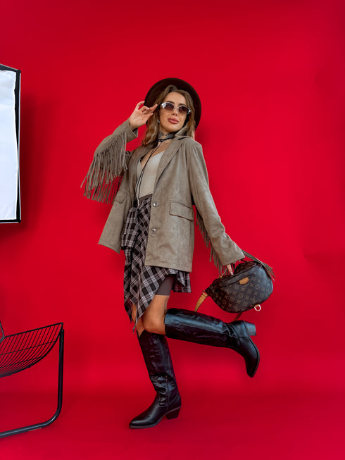 Замшевая куртка "CAMEL FL93" - карамельная