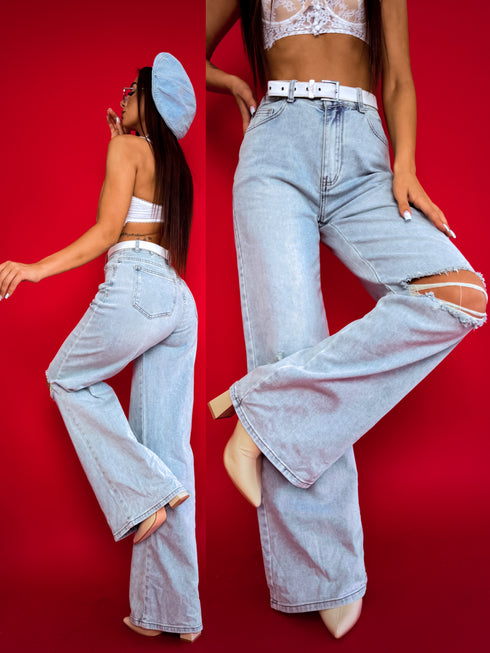 Джинсы H691-2 "BLUE MOON" - СИНИЕ