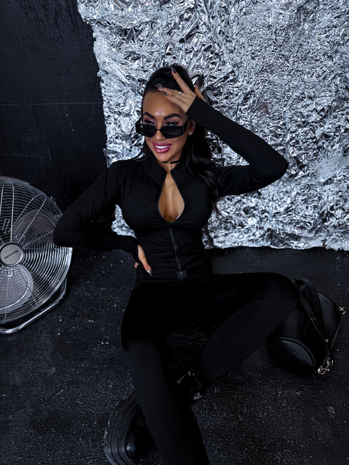 Elastic jacket "PILATES" - BLACK