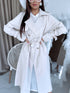 Fabric trench coat "MONA 23168" - LIGHT BEIGE