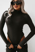Dark Grey SOLID-COLORED bodysuit with high collar H73 PRE-ORDER