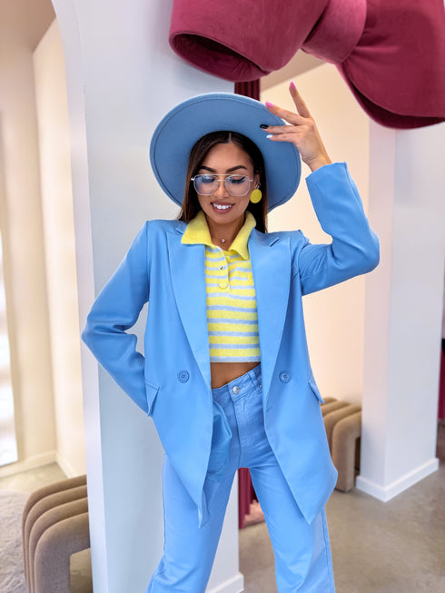 VIENAS DYDIS švarkas "LAST KISS" 2412 - ŠVIESIAI MĖLYNA