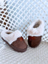 Warm slippers with closed toe "NAME OF 25011" - CHOCO