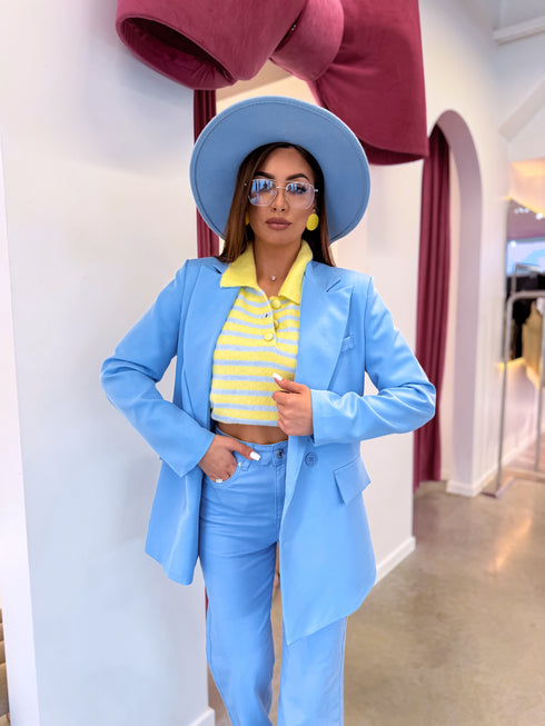 VIENAS DYDIS švarkas "LAST KISS" 2412 - ŠVIESIAI MĖLYNA