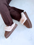 Warm slippers with closed toe "NAME OF 25011" - CHOCO