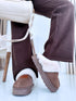 Warm slippers with closed toe "NAME OF 25011" - CHOCO