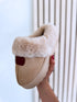 Warm slippers with closed toe "NAME OF 25011" - BEIGE