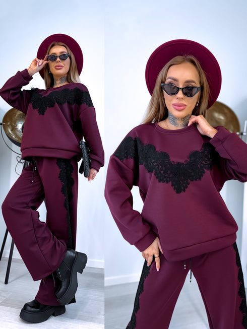 Komplektas "Lace Fairytale 24992" - BORDO