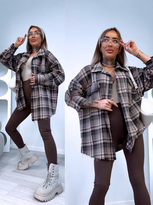 "Arctic Plaid DM2191" languotas marškiniai - CHAKI ARBA SMĖLIO SPALVOS