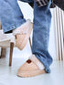 Warm slippers with closed toe "NAME OF 25011" - BEIGE