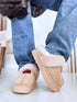 Warm slippers with closed toe "NAME OF 25011" - BEIGE