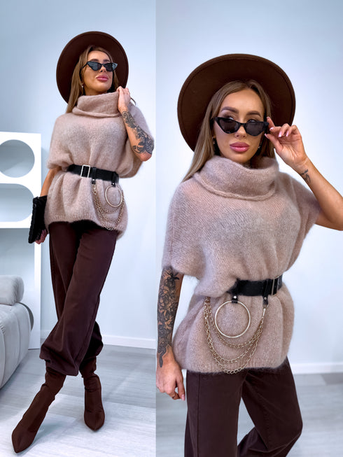 Мохеровая жилетка "SEARCH" 81027 - БЕЖЕВАЯ