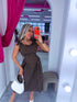 Dotted dress "VIP ACCESS" 1365 - CHOCO