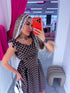 Dotted dress "VIP ACCESS" 1365 - CHOCO
