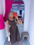 Dotted dress "VIP ACCESS" 1365 - CHOCO