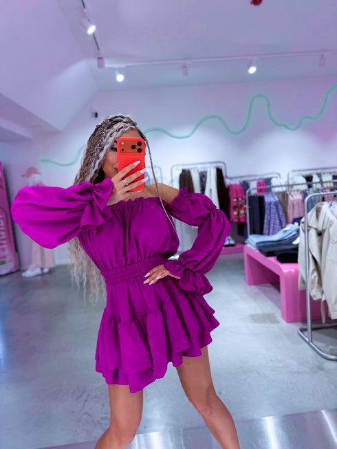 Šortkostiumas "FASHION CITY" + diržas - violetinis