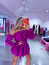 Šortkostiumas "FASHION CITY" + diržas - violetinis