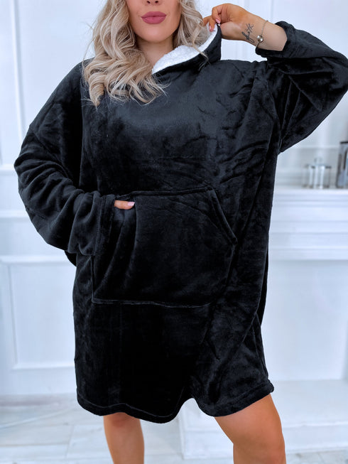 Mīkstais pleda džemperis - MELNS PRE-ORDER