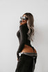 Dark Grey SOLID-COLORED bodysuit with high collar H73 PRE-ORDER