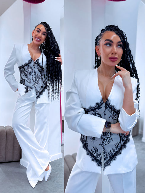 2in1 komplektas su nėriniais "ICE SPIRIT 25229" - BALTAS