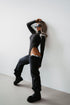 Dark Grey SOLID-COLORED bodysuit with high collar H73 PRE-ORDER