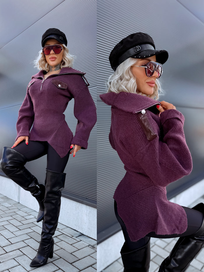 Džemperis su užtrauktuku "MENTOR 16088" - VIOLETINĖ