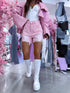 Džinsiniai šortai "PINK LEMONADE" S8071 - ŠVELNI ROŽINĖ