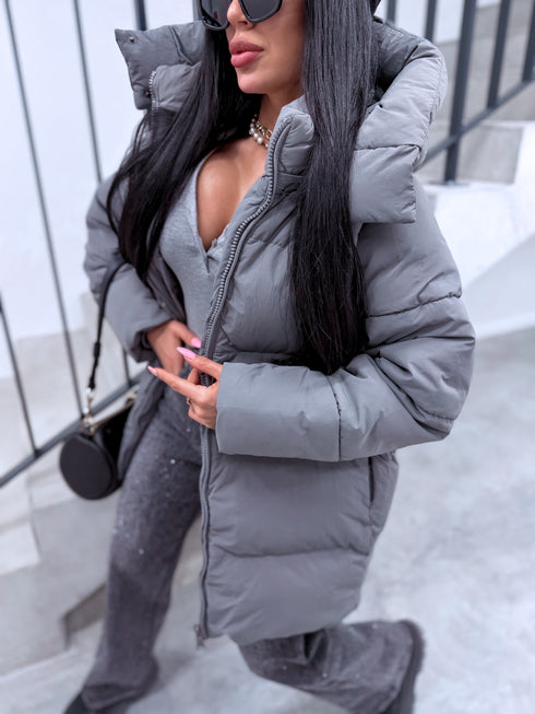 Удлинённая куртка "Mākonis" - ТЁМНО-СЕРАЯ