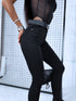 Black, SECOND SKIN jeans Q602-1 - with studs
