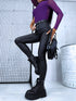 "GET IT" faux leather pants C9255-1 - BLACK