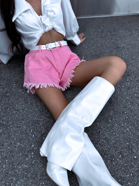 Džinsa saules šorti "BARBIE" PJ83 - GAIŠI ROZĀ