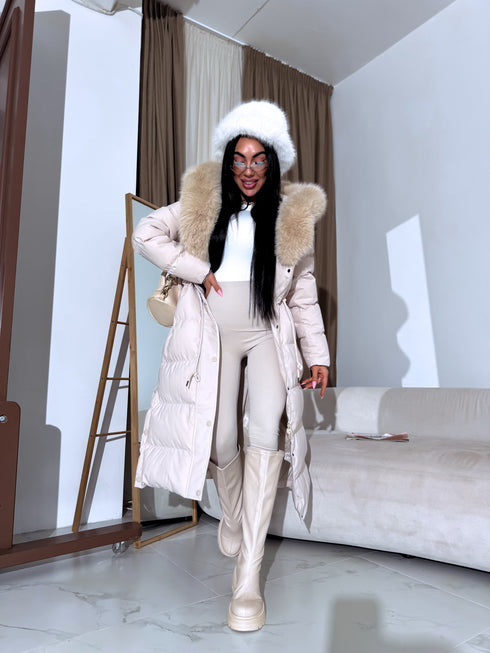 Long jacket "WINTER WEAR FC83" - LIGHT BEIGE