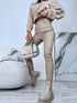 Dark beige imitation leather trousers "WINTER BOOM" HM1005