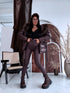 Faux leather pants "THE 80'S SKINNY" SHW7309 - CHOCO