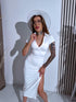 Elastic dress "BODY CONTOUR VD2101" - WHITE
