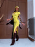 Elastic dress "BODY CONTOUR VD2101" - YELLOW